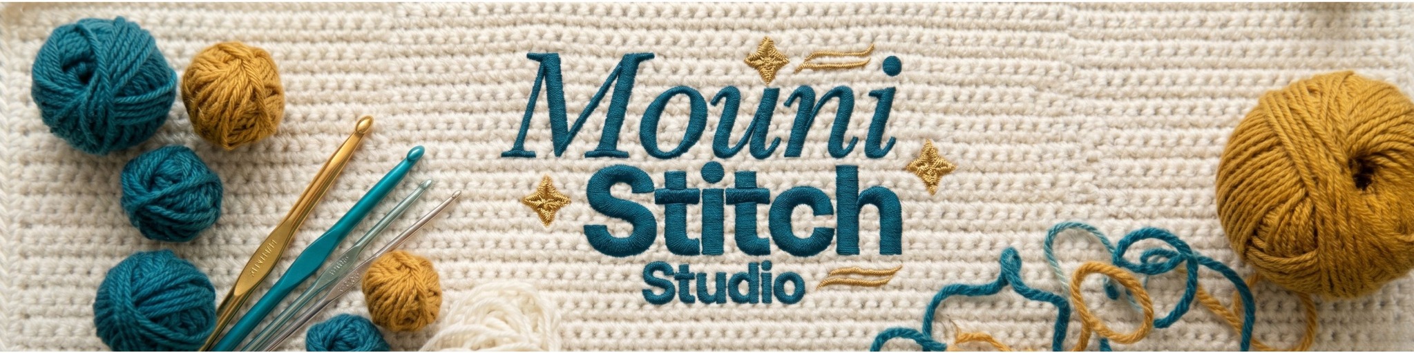 Mouni Stitch Studio crochet banner